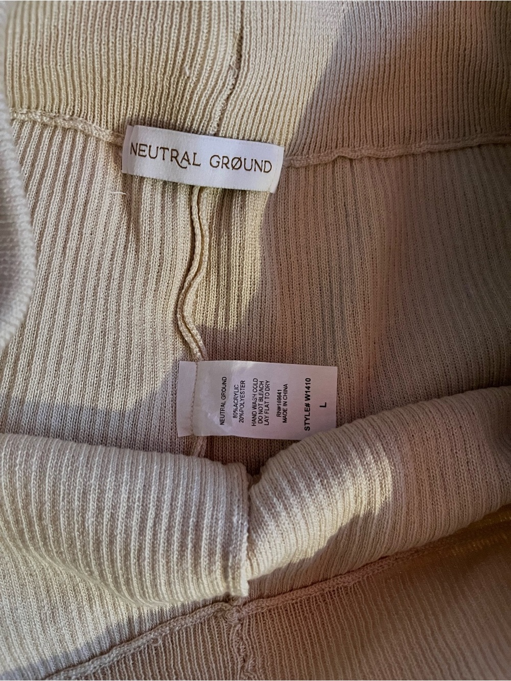Neutral Ground Women's Straight-Leg ribbed Pants in Cream